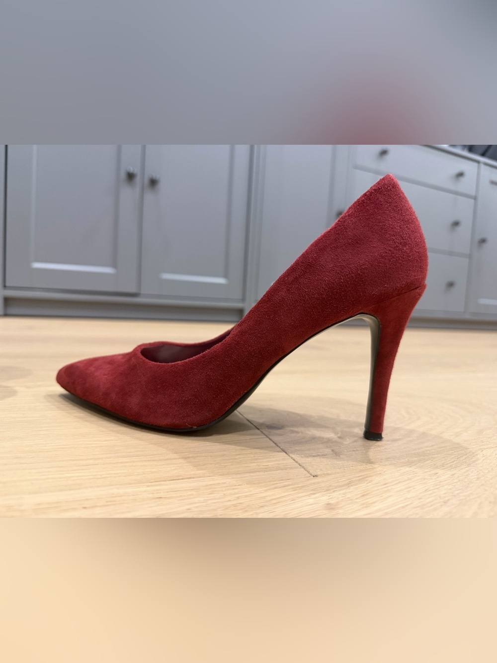 Nine West Burgundy Suede Pointed Toe Stiletto Pump